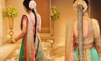 During pre-wedding festivities, Isha Ambani wears a royal Green and Pink half-saree
